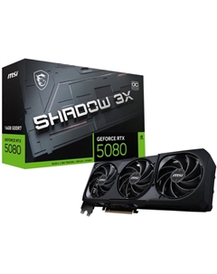 Видеокарта PCI-E GeForce RTX 5080 SHADOW 3X OC (RTX 5080 16G SHADOW 3X OC) 16GB GDDR7 256bit 4nm 2640/30000MHz HDMI 3*DP Msi