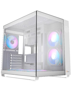 Корпус ATX Iota-C70-WH белый, без БП, боковая панель из закленного стекла, 6x120mm fan, 2*USB 3.2, USB 3.2 Type-C, audio Ocypus
