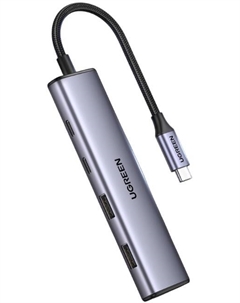 Разветвитель CM473 15395_ 4*USB-C, серый космос Ugreen