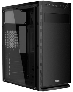 Корпус ATX A250 без БП, боковая панель из закалённого стекла, 2*USB Ginzzu