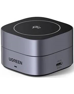 Зарядное устройство беспроводное UGREEN W702 35316_ магнитное беспроводное 2-в-1 Magnetic Wireless Charger for Iphone&AirPods 15W Qi2. Цвет: серый кос Ugreen