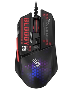 Мышь W60 MAX MINI Max Mini черная оптическая (12000dpi) USB (9but) 1931311 A4tech