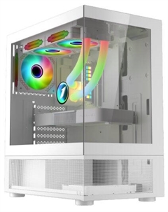 Корпус ATX MIKU Mi7-A Mi7-A-WH-2F1R-W-1F1-W белый, без БП, боковая панель из закаленного стекла, USB3.0, USB2.0, audio 1stplayer