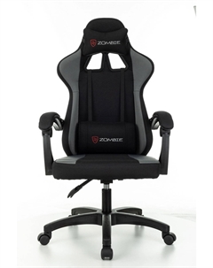 Кресло игровое ZOMBIE RUDGER черный/серый с подголов. крестов. пластик Zombie