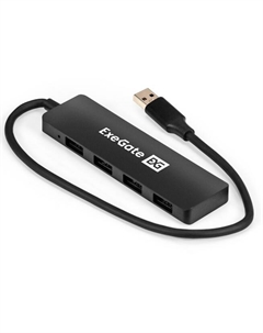 Концентратор DUB-4P/3 EX296928RUS 4-в-1 кабель-адаптер USB3.0/4xUSB3.0, Plug Play, черный Exegate