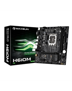 Материнская плата mATX Challenger H610M (LGA1700, H610, 2*DDR4 (3200), 3*SATA, M.2, 2*USB 3.2, 4*USB 2.0, PCIe x16, VGA, HDMI, DP) Maxsun