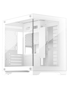 Корпус mATX MEGAVIEW MV5-T MV5-TP-WH белый, без БП, боковая и передняя панель из закаленного стекла, 2*USB 3.0, audio 1stplayer