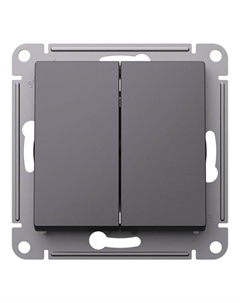 Выключатель двухклавишный ATN001417 AtlasDesign с самовозвратом, 10АХ, механизм, базальт Systeme electric