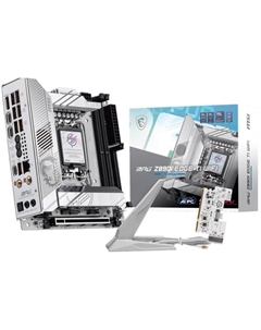 Материнская плата mini-ITX MPG Z890I EDGE TI WIFI (LGA1851, Z890, 2*DDR5 (8600), PCIe, 4*M.2, 2*SATA, WiFi, BT, 2*USB Type-C, 8*USB 3.2, HDMI) RTL Msi
