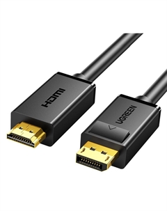 Кабель интерфейсный DP101 10238_ DP Male to HDMI Male. Длина 1м. Цвет: черный Ugreen