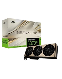 Видеокарта PCI-E GeForce RTX 5070 TI INSPIRE 3X OC PLUS (RTX 5070 Ti 16G INSPIRE 3X OC PLUS) 16GB GDDR7 256bit 2497/28000MHz HDMI 3*DP Msi