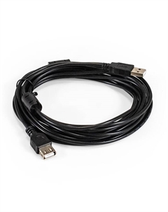 Удлинитель EX-CCF-USB2-AMAF-5.0F EX294765RUS USB 2.0 (Am/Af, позолоченные контакты, ферритовые кольца, 5м) Exegate