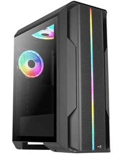 Корпус ATX Splinter Duo 4711099470327 черный, без БП, боковое окно (закаленное стекло), 2*USB 3.0, audio Aerocool