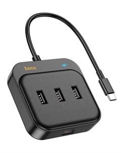 Разветвитель HB35 USB-C 4порт. черный Hoco