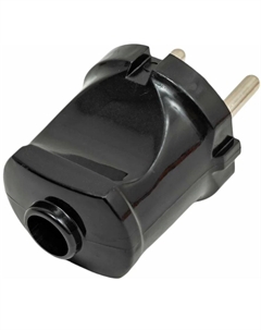 Вилка SBE-10-P04-b прямая без заземления черная 10А 250В (1/60) Smartbuy