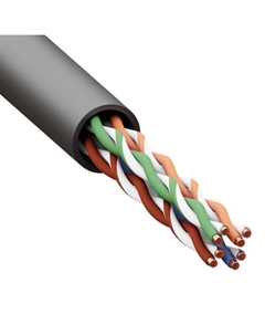 Кабель витая пара TRP-5EUTP-04PE-BK-OUT3 TERACOM PRO Cat.5E U/UTP 4 п. solid внеш. 24AWG LDPE черн. (305м) Ekf