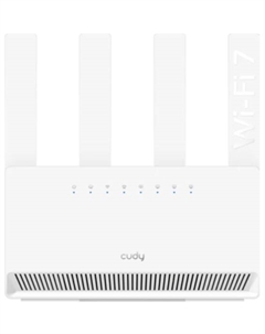 Маршрутизатор WR3600E Gigabit Dual Band Wi-Fi 7 Mesh Router, Chipset Broadcom, 802.11be/ax/ac/a/b/g/n, 2882Mbps at 5GHz + 688Mbps at 2.4GHz, 4 x Cudy