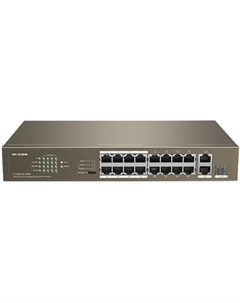 Коммутатор неуправляемый F1118P-16-150W PoE, 18 портов, 16х100 Мбит/с, 2x1 Гбит/с, SFP 1x1 Гбит/с, PoE 16х30 Вт Ip-com