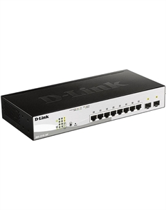 Коммутатор PoE DGS-1210-10P 8x10/100/1000Base-T PoE (PoE-бюджет 65Вт), 2x1000Base-X SFP, L2 D-link