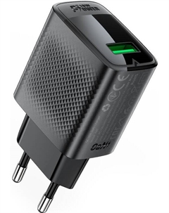 Зарядное устройство сетевое ACEFAST A90 QC18W GaN single USB-A charger с кабелем USB-C-USB-A. Цвет: черный Acefast