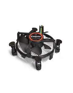 Кулер EE97379-PWM EX283279RUS Al, 775/1150/1151/1155/1156, TDP 65W, Fan 92mm, PWM 1200-2600RPM, Hydro bearing, 4pin, 11-24db, 189г, на защелка Exegate