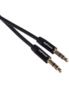 Кабель 00-00027478 AUX Jack 3.5mm (m)-Jack 3.5mm (m) 1.0м TPE черный в пакете (1/500) (1000736425) Gopower