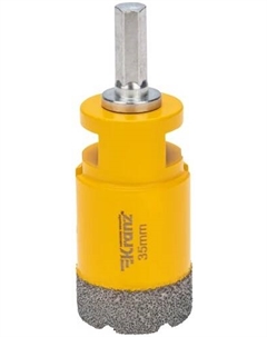 Коронка алмазная KRANZ KR-92-1017 профессиональная по керамограниту и железобетону М14, вакуумное спекание, 35мм, для УШМ Kranz