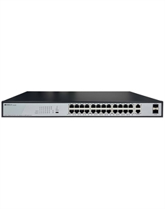 Коммутатор неуправляемый OS2228P/370W/B1A PoE, 26x1000Base-T (24x1000Base-T PoE), 2xCombo 1000Base-T/SFP, PoE-бюджет 370 Вт, PoE до 250 м, 19" Origo