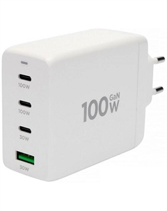 Зарядное устройство сетевое Cablexpert MP3A-PC-66 Зарядное устройство Cablexpert 100Вт GaN, 5A, QC5.0/PD, 3xType-C, 1xUSB, белый, коробка