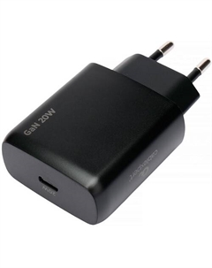 Зарядное устройство сетевое Cablexpert MP3A-PC-60 Зарядное устройство Cablexpert 20Вт GaN, 3А, QC4.0/PD, 1xType-C, черный, пакет