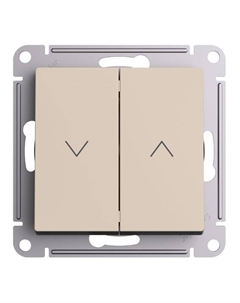 Выключатель двухклавишный для жалюзи ATN001219 AtlasDesign 2х сх.4, 10А, мех., Песочный Systeme electric