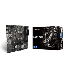 Материнская плата mATX H610MS (LGA1700, 2*DDR4(3200), 4*SATA, M.2, 2*PCIe, Glan, HDMI, DP, 4*USB 2.0, USB 3.0) Biostar