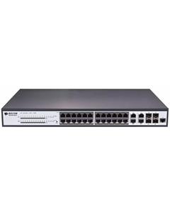 Коммутатор PoE S2528-P 24*GE PoE ports, 4*GE TX/SFP combo ports, standard AC220V power supply, 400W, the cooling fan, 1U, standard 19-inch rack- Bdcom
