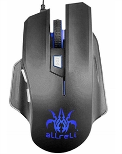 Мышь M-515BU черная, 1000/1500/2000/3000/4000dpi, USB, 5 клавиш+скролл, с подсветкой Delux