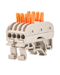 Клемма 07-5237-04 СМК 222-424D проходная 4-полюсная, с креплением на DIN-рейку Rexant