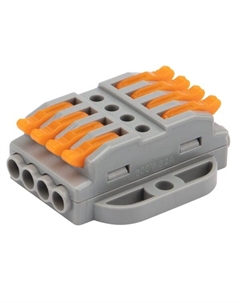 Клемма 07-6264-5 СМК 222-424P проходная 4 полюса, с монтажной площадкой Rexant