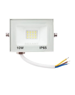 Прожектор светодиодный Rexant 605-023 СДО 10Вт 800Лм 5000K нейтральный свет, белый корпус