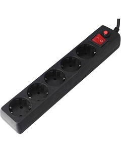 Сетевой фильтр EHLB-1 5р 10А 1.8м черный Гарнизон