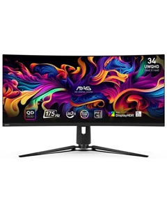 Монитор 34" MAG 341CQP 9S6-3DD04T-010 3440x1440 LED, 21:9, QD OLED, 250cd, 1500000:1, 0.03ms(GTG), 178/178, DP, 2xHDMI, 4xUSB, 175Hz, tilt, HAS, c Msi