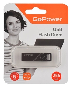 Накопитель USB 3.0 256GB 00-00027356 металл, черный графит Gopower