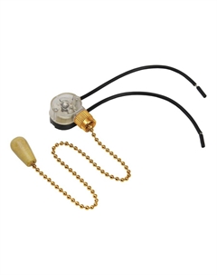 Выключатель 06-0243-A для настенного светильника c проводом и деревянным наконечником, золотой, 1 шт. Rexant