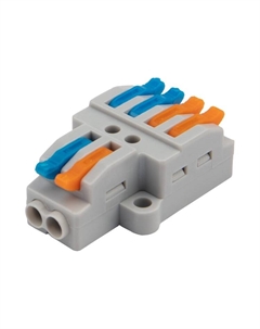 Клемма 07-5235-05 СМК 2х2 проходная разветвительная 2 полюса, с монтажной площадкой (1 ввод, 2 вывода на полюс) Rexant