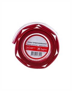 Трубка термоусадочная 29-0034 ТУТ нг 6,0/3,0мм, красная, ролик 2,44м Rexant
