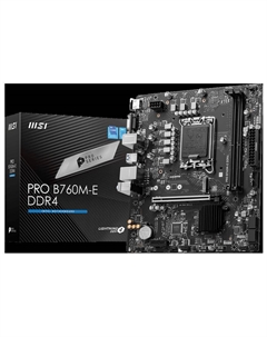 Материнская плата mATX PRO B760M-E DDR4 (LGA1700, B760, 2*DDR4 (4800), 4*SATA 6G RAID, M.2, 2*PCIE, Glan, HDMI, VGA, 2*USB 3.2, 4*USB 2.0) Msi