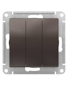 Выключатель Schneider Electric ATN000631 AtlasDesign, 3-клавишный, сх.1+1+1, 10АХ, механизм, мокко Systeme electric