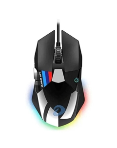 Мышь A970 игровая проводная Black Knight (черный с глянцевым покрытием), DPI 800/1600/2400(Default)/6400/18000, подсветка RGB Dareu