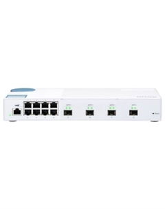 Коммутатор управляемый QSW-M408S 10 Гбит/с c 4хSFP+, 8 х 1 Гбит/с RJ-45, пропускная способность до 96 Гбит/с, поддержка JumboFrame. Qnap