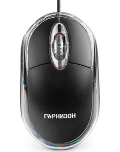 Мышь Гарнизон GM-100 черная, USB, чип- Х, 1000dpi, 2 кнопки+колесо/кнопка