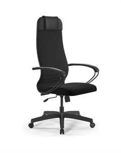 Кресло ErgoLife Set 27, на колесиках, ткань/экокожа, черный Метта