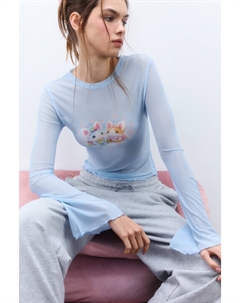 Лонгслив с принтом и рукавами-клеш Befree